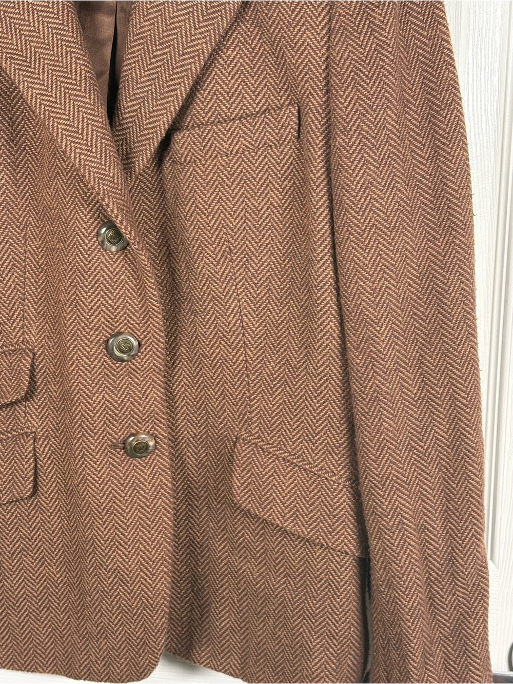 Ralph Lauren Brown Textured Tweed Blazer - Picture 5 of 10